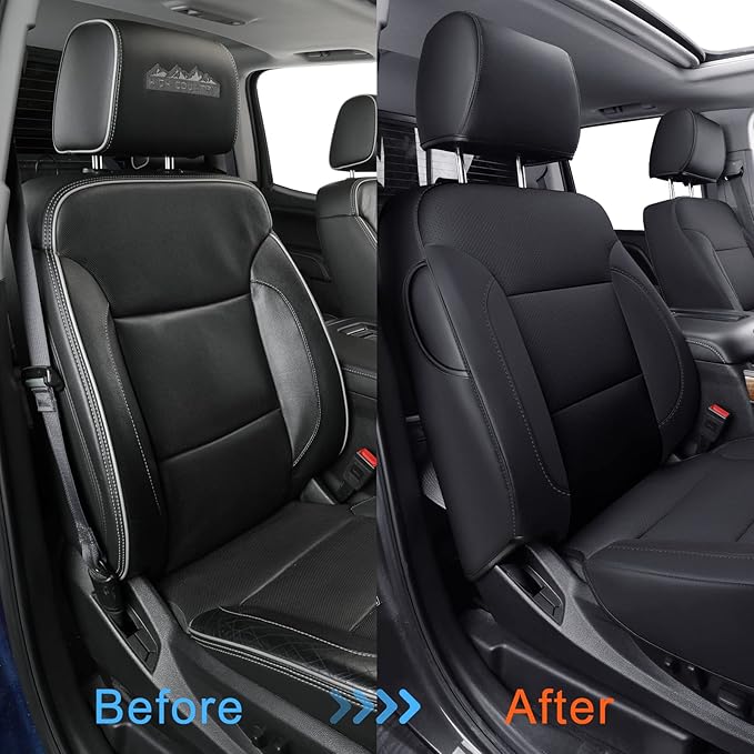 LUCKYMAN CLUB Custom Fit Seat Covers for 2014-2018 Chevy Silverado Sierra 1500 Extended Cab, 2015-2019 Silverado Sierra 2500 3500 Extended Cab (Black)