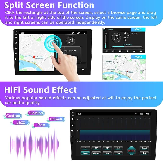 2+64G Android Car Stereo for Hyundai Tucson IX35 2010-2015 with Apple Carplay Android Auto Mirror Link 10.1 inch Touch Screen FM RDS HiFi Bluetooth WiFi GPS+Camera&MIC