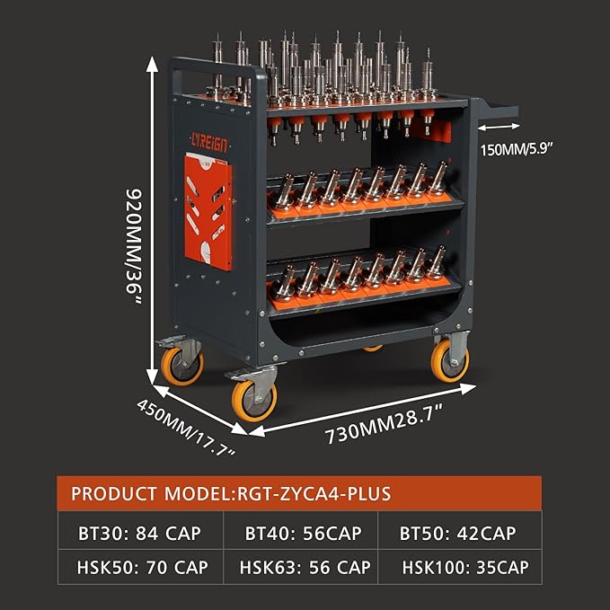 CNC Tool Organizers Service Carts, Large Capacity CNC Tool Holder Storage Cart, CNC Trolley is Suitable for Warehouses Mechanic Factory Garage