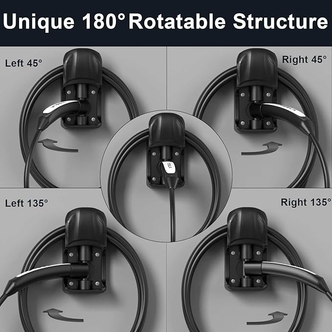 Tesla Charger Holder Wall Mount Tesla Charging Cable Organizer for Tesla Mobile Connector, Swivel NACS Holster