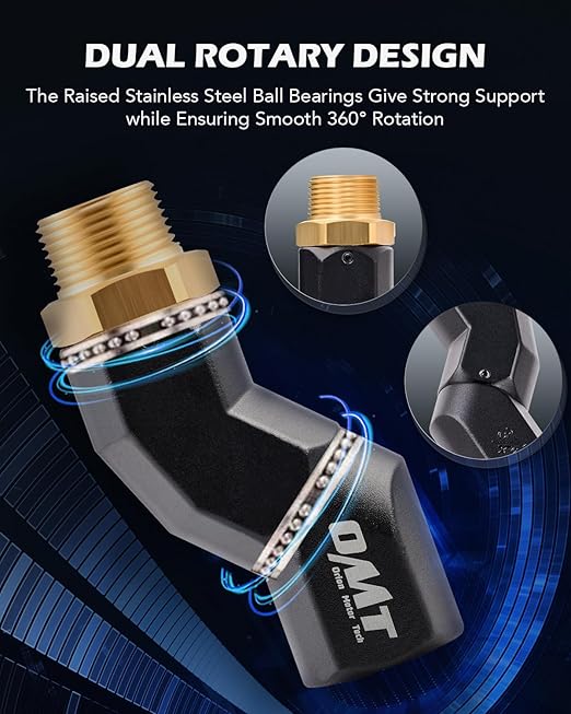 Orion Motor Tech Fuel Hose Nozzle Swivel, 3/4" Dual NPT Threads Fuel Transfer Swivel Multi Plane 360 Rotating Fuel Tank Fuel hose Connector for Fuel Pump Hose Nozzle Transfer Diesel Gasoline Kerosene