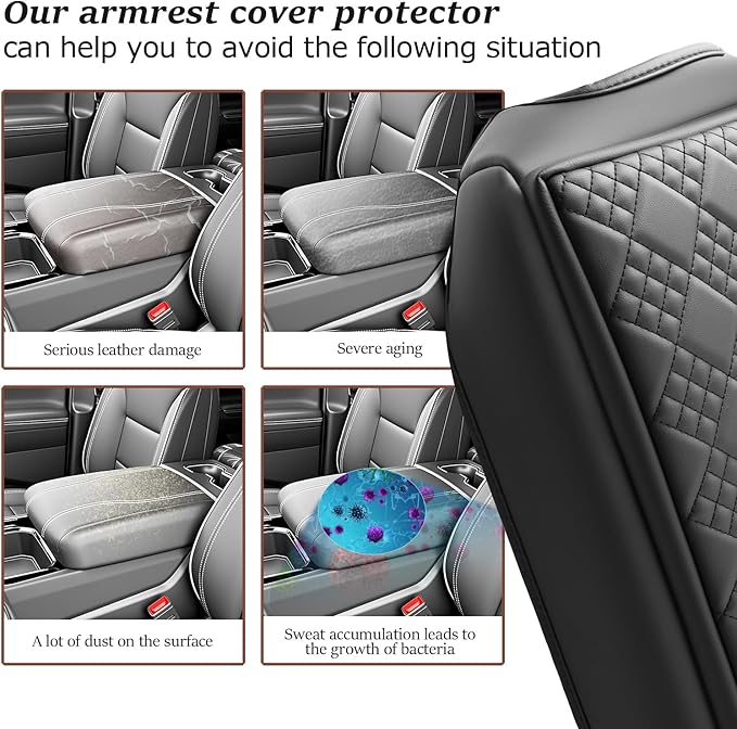 SKTU 2024 2025 2026 Chevy Silverado EV Center Console Cover Silverado EV Armrest Cover Silverado EV Console Pad [Durable, Soft] 2024 2025 2026 Chevy Silverado EV Accessories Console Cushion (Thicken)