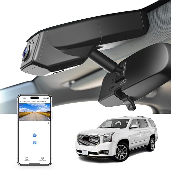 4K Dash Cam Custom fit for GMC Yukon, Yukon XL 2015 2016 2017 2018 2019 2020(Model C), Model C & Model D Have Same Models Years but Vehicle Sensor Cover are Different