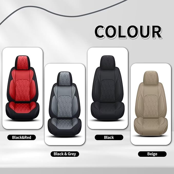 Car Seat Covers Fit for Toyota Camry 2012-2025: Full Set 5 Seats Faux Leather Automotive Seat Covers Waterproof Business Vehicle Seat Cushion Protector （5 Seat, Beige）