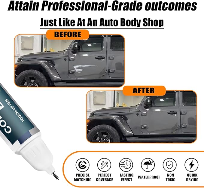 PAU/LAU Granite Crystal Metallic Touch Up Paint for Jeep, Car Paint Pen Scratch Repair Two-In-One Touch Up Paint, Premium Car Scratch Remover for Deep Scratches