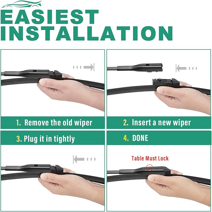 26" 18" 16" Windshield Wiper Blades Replacement for Subaru Outback 2020 2021 2022 2023 2024 Premium All Weather Front Rear Wipers Set - OEM Quality (Pack of 3)