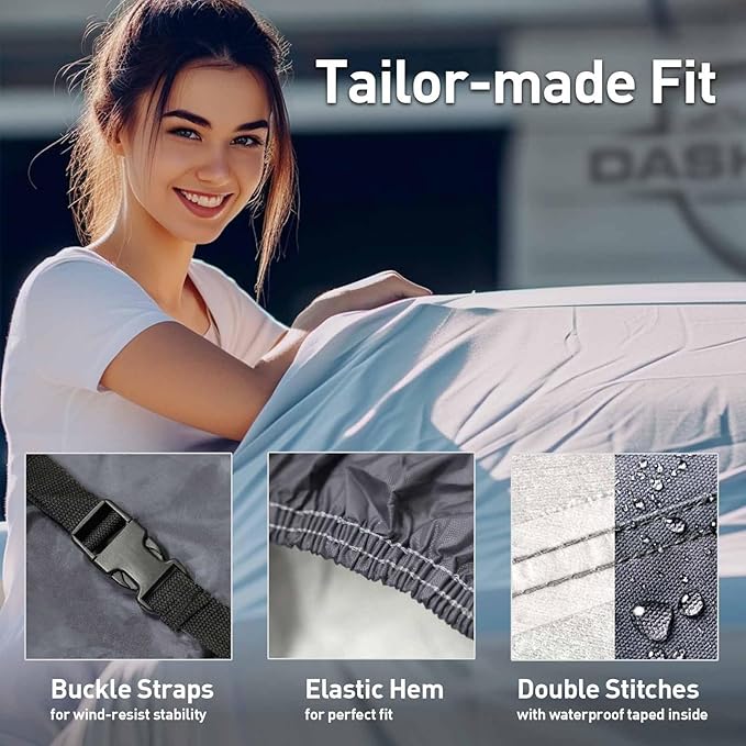 DaShield Ultimum Series Cadillac DTS 2006-2011 Sedan All Weather Protection Semi Custom Fit Dust, Sun, Snow, Rain Protection Indoor Outdoor