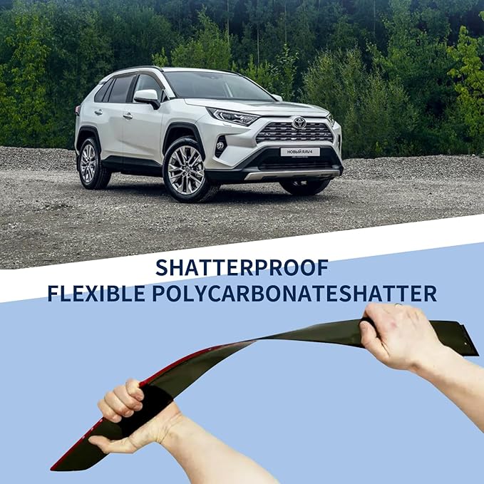 4PCS Rain Guards Fit for 2013-2018 Toyota RAV4 LE XLE SE, Tape-on Outside Mount Window Visors, Smoke Side Window Deflector, Vent Shade Shield, 2013 2014 2015 2016 2017 2018, Exterior Car Accessories