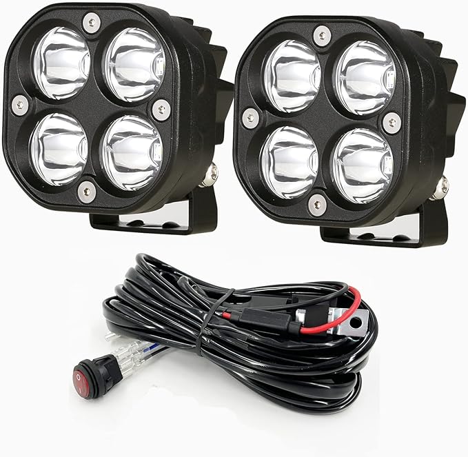 BIGLION.X LED Cubes, 3 Inch Pair 80W LED Driving Pods Spot Beam Off Road Fog Lights Waterproof IP68