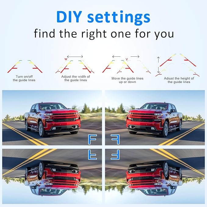 Wireless Backup Camera for Trucks - 7 Inch Monitor, HD 1080P, Color Night Vision, 2 Channels, IP69 Waterproof Backup Camera for Pickups, Cars - Easy Install for Towing & Parking