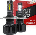 Hikari 2025 25000LM H4 9003 Dual Beam LED Bulbs, Fog Light, 45W Upgraded Core, High Lumens LED Kit, 6000k Cool White, IP68 Waterproof,HB2 Foglight