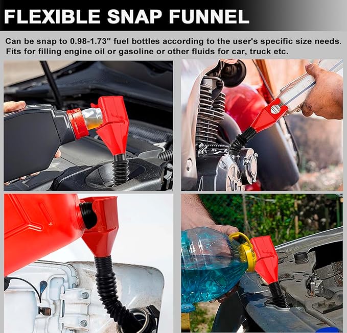 10PCS Oil Filter Wrench Set, 9" & 12" Oil Filter Pliers, 3 Jaw Oil Filter Wrench Tool with Oil Funnel for Oil Change Adjustable From 1-3/4" to 6"