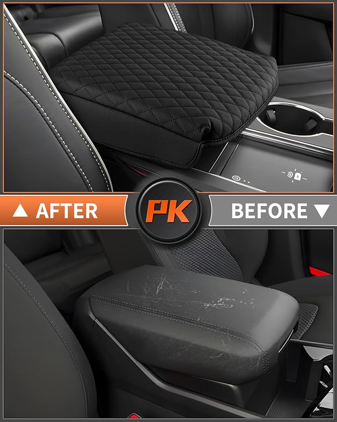 Shademax Custom Fit for Center Console Cover Acura MDX 2022 2023 2024 2025 2026 Accessories Armrest Cover Center Console Pad PU Leather Armrest Seat Box Cover Protector Anti-Scratch Black