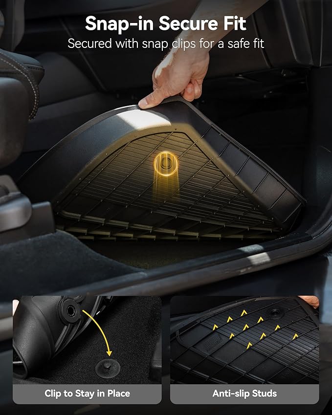 3W Floor Mats Fit for 2022-2025 Jeep Grand Cherokee (Non L or WK) TPE All Weather Custom Fit Floor Liner 1st and 2nd Row Full Set Car Mats, Black