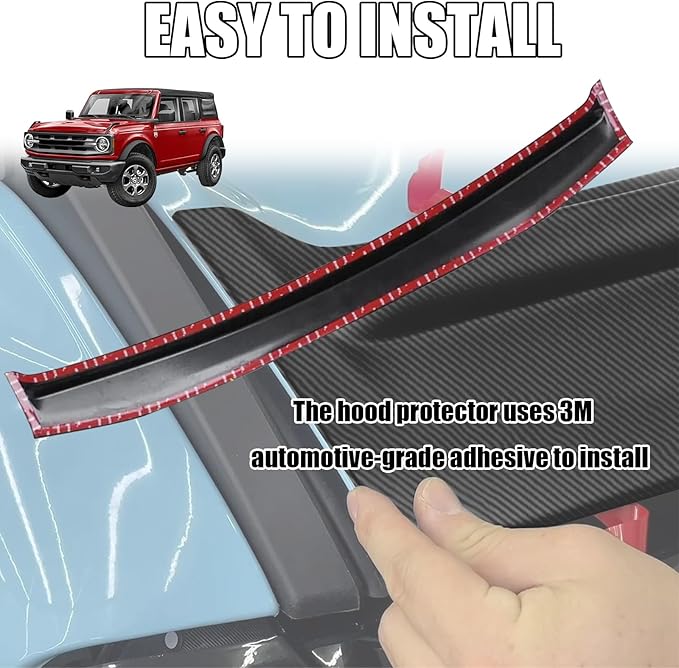 Hood Deflector Hood Protector Compatible with Ford Bronco 2/4 2024 2023 2022 2021 Matte Carbon Fiber Hood Protector Bug Deflector Stone Guard(Not for Bronco Sports)