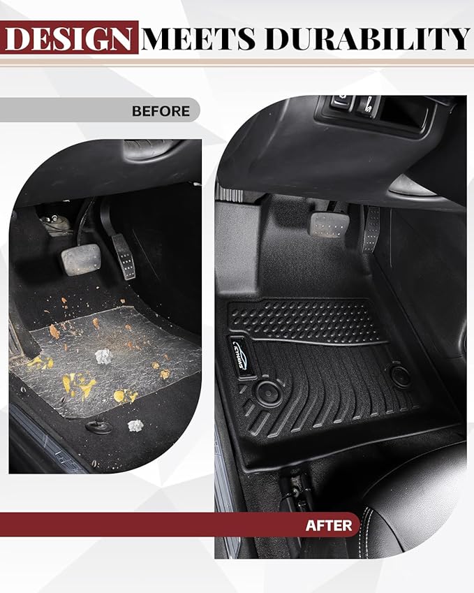 Icyhaws® Floor Mats for Buick Encore GX (AWD Only) 2020-2025 | All Weather TPE Waterproof Anti-Slip Custom Fit Car Floor Liners & Cargo Liner Trunk Mat | Front & Rear Row, 4pcs Black