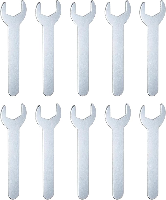 HARFINGTON 10pcs Small Wrench Open End Wrench 19x108x2mm Metric U-Shaped Single Open Ended Spanner Super Thin Small Flat Head Galvanizing Wrench for Automotive Repair Furniture Assembly