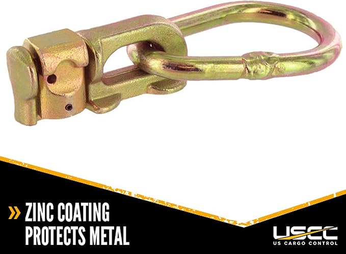 US Cargo Control Double Stud L Track Fittings with Pear Link (4,000-Pack), 5,000 Pounds Break Strength, Use with L Track Rails in Truck Bed or Trailer, Automatic Locking with Spring Release