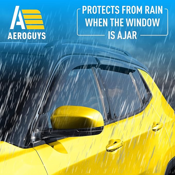 Extra Durable Window Deflectors Tape-On Window Visors Rain Guards Fit for Jeep Compass 2017-2025, Sun Visors, Wind Vent for Shades, Exterior Car Accessories - 4pcs. AG0729