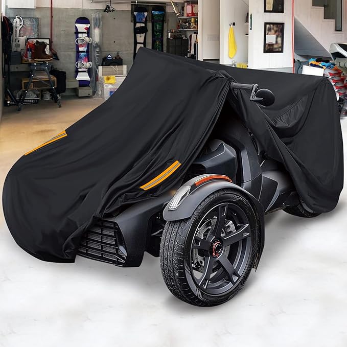 StarknightMT Ryker Cover, Full Cover Compatible with Can-Am Ryker 900 600 Sport Rally Edition All-Weather PU Waterproof Cover for Indoor Outdoor Snow Rain Dust Sun Protection Accessories Vent