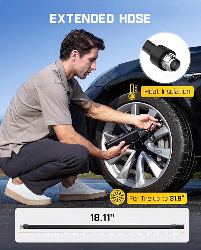 Fanttik X8 APEX EV Tire Inflator Portable Air Pump, 2X Faster Inflation, 150PSI Cordless Air Compressor with Powerful Battery, Fits Electric Cars, Cars, Motorcycles, Bikes, Balls, Deluxe Package