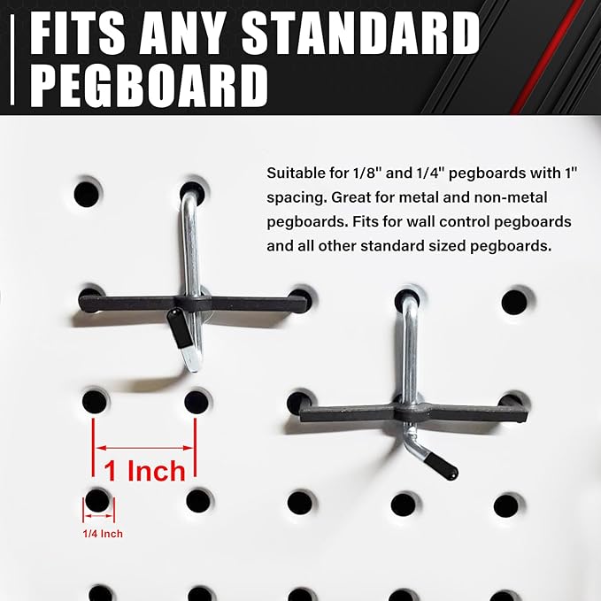 C&T 278 Piece Pegboard Hooks Assortment Kit, Pegboard Accessories Organizer Set with Bins, 1/8 and 1/4 in pegboard Hooks, for Hanging Tools, Organizing Various Tools,Garage Pegboard Wall Organization
