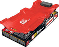 BIG RED TRP6240 Torin Blow Molded Plastic Rolling Garage/Shop Creeper: 40" Mechanic Cart with Padded Headrest, Dual Tool Trays and 6 Casters, Red