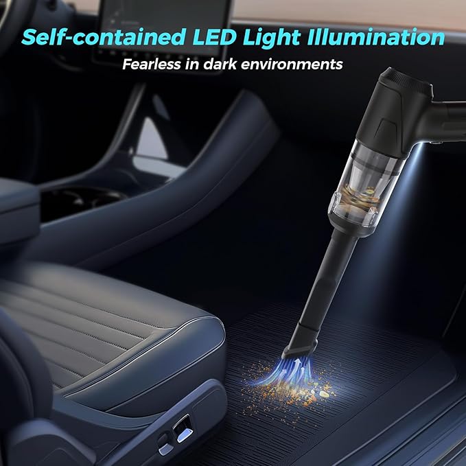 2-in-1 Car Vacuum&Air Duster,65w/16kpa/30 Mins,High Powerful Dust Cleaner Portable Cordless Vacuum,Compressed Air Blower,Lightweight Rechargeable Handheld Mini Vacuum for Car/Home/Office