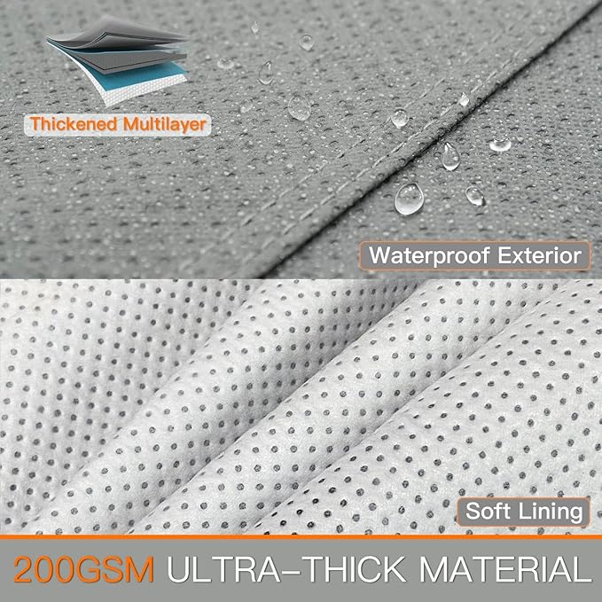 Kayme Heavy Duty Car Cover Waterproof All Weather, Full Exterior Covers Sun Rain UV Protection. Universal Fit Chevrolet Corvette, Acura TSX ILX, Porsche 911, BMW 3 4 Series, Lexus is 250 300 Etc.