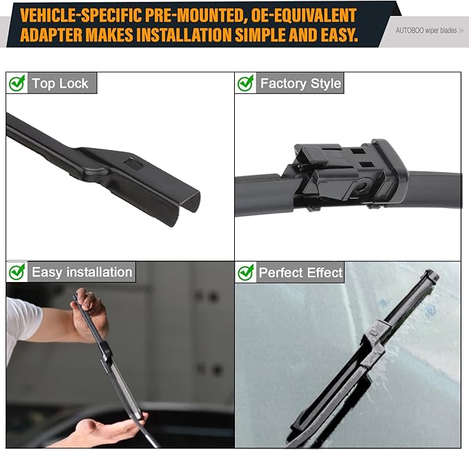 AUTOBOO 26"+14" Windshield Wipers with 10" Rear Wiper Blades Replacement for Chevrolet Trax 2013-2021 2022 2023,Buick Encore 2013-2022,Opel Mokka 2012-2020 -Original Factory Quality (Pack of 3)