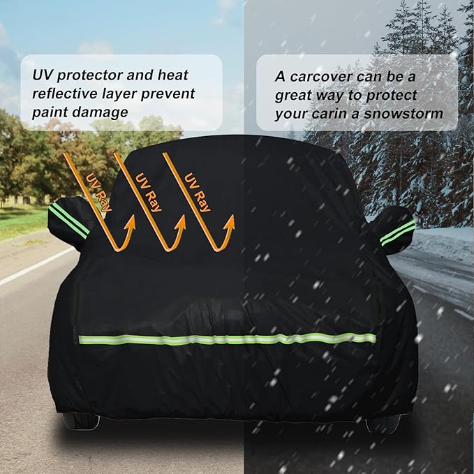 Waterproof Car Covers for 2010-2025 Jeep Grand Cherokee (Black) Custom Heavy Duty Waterproof All Weather Protection Outdoor