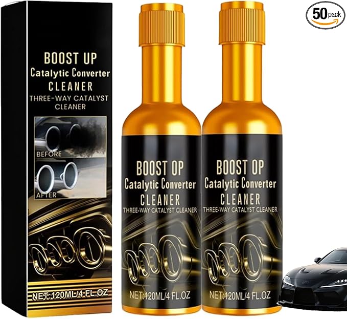 Catalytic Cleaner, Boost Up Catalytic, Boost Up Catalytic Converter Cleaner Auto Parts EngineFuel and Exhaust Pipe Cleaners,Fuel System Treatment Oil for Gas and Diesel Car (2PCS)