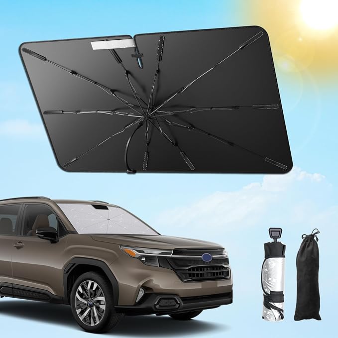 SXCY for 2025 Subaru Forester Windshield Umbrella Sunshade [Easier Foldable] for 2025 Subaru Forester Accessories 2025 Forester Sunshade Umbrella 2025 Forester Windshield Umbrella Sun Shade