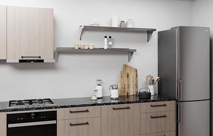 AmGood 48" Long X 10" Deep Stainless Steel Wall Shelf | NSF Certified | Appliance & Equipment Metal Shelving | Kitchen, Restaurant, Garage, Laundry, Utility Room