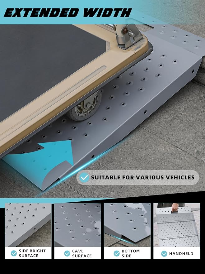 Shed Ramp 1PC, Loading Ramp for Riding Mower, 29" L x24 W, 750 lbs Capacity, Shed Storage Ramps for Sheds, Garages, Barns, ATV, Lawnmower, Golf Cart, Sturdy Anti-Slip Ramps