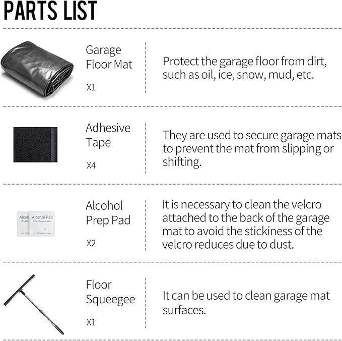 WELKIN Containment Mat,(7'9" x 18'),Non-Slip Garage Floor Mat - Heavy Duty Waterproof Protection from Snow, Rain and Mud for Cars
