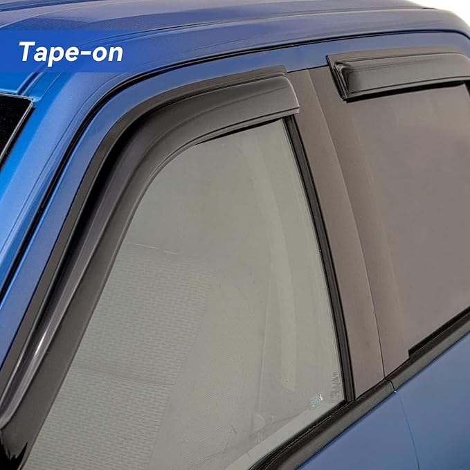Window Visors Rain Guards for 2019-2025 Dodge Ram 1500 Quad Cab (New Body Style), Window Vent Wind Deflectors Visors Shades for 19-25 Ram 1500 (2 Full-Size Doors, 2 Half-Size Doors)