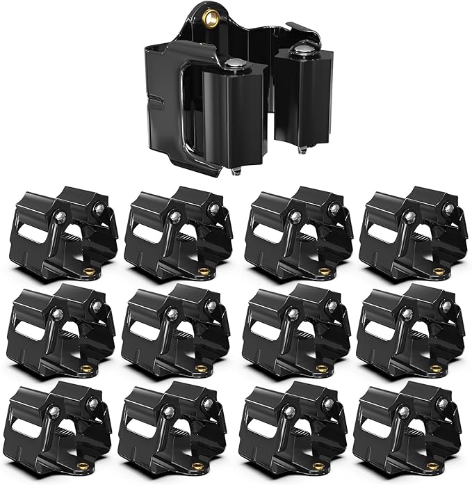 Mop and Broom Holder Big Size Hanging 1 KG Extra,Broom Holder 12 Pack,Wall Mount for organizing mop broom in Garden Laundry Room Cleaning Bathroom Kitchen Garage(Black)