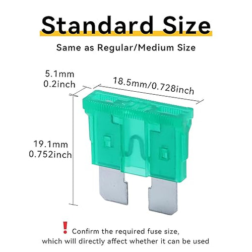 100 Pack Auto Fuses 30 AMP ATC/ATO Standard Regular Fuse Blade 30A Car Truck Boat Marine RV