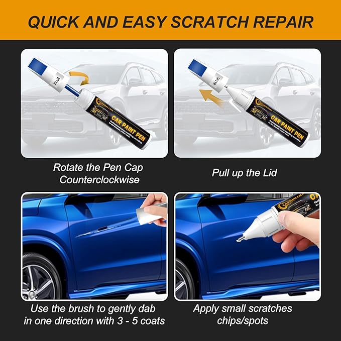 LS9R/2Y Glacier White Metallic Car Touch Up Paint for Audi, Color Accurate Car Paint Scratch Repair Pen Kit Quick & Easy Fix Vehicle Chips and Automotive Nicks Scuff