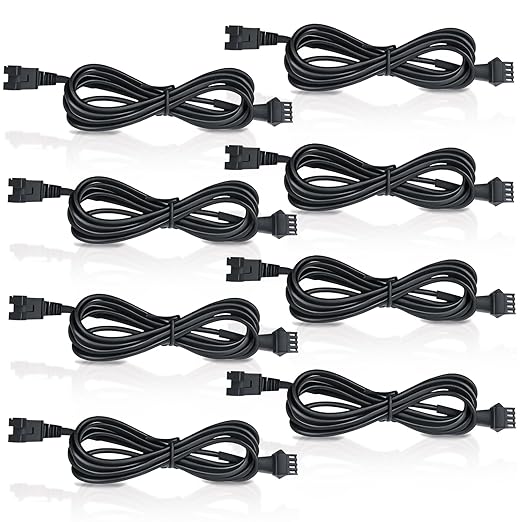 8 Pcs 4 Pin RGB Extension Cable RGB Wire for Motorcycle LED Light Underglow Kit, Compatible with ATV Car Trucks Rock Lights & Neon Strips (60 Inch)
