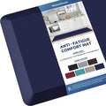 KitchenClouds Kitchen Mat Cushioned Anti Fatigue Kitchen Rug 0.8inch Waterproof Non Slip Kitchen Rugs and Mats Standing Desk Mat Comfort Floor Mats for Kitchen Sink Office (17.3"x60",Blue)