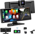 Carplay Screen for Car,10.26" HD IPS Wireless Portable car Stereo for Apple Carplay&Android Auto,Car Audio Receivers with 4K Dash Cam/1080P Rear Camera,GPS Navigation,Mirror Link,FM,Voice Control