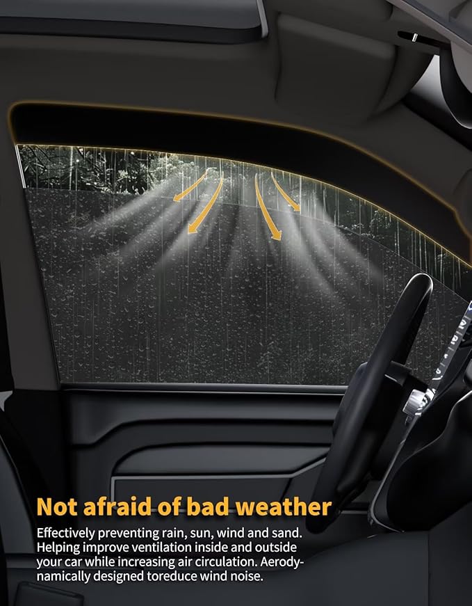 in-Channel Window Rain Guards Fit for Toyota Camry 2018 2019 2020 2021 2022 2023 2024 Extra Durable Window Visors Window Deflectors Vent Visors Vent Shades Car Accessories-4 pcs 2-Q14