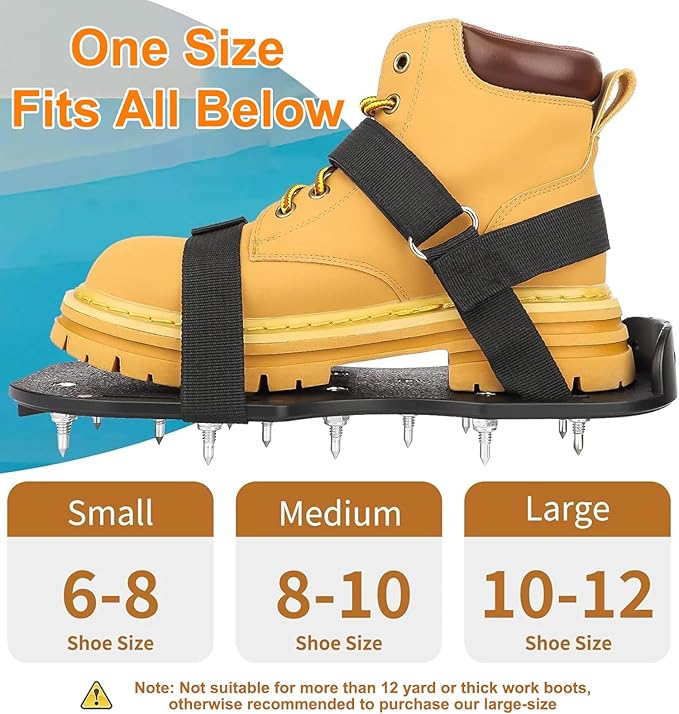 Epoxy Floor Spiked Shoes Fully Assembled Gunite Spiked Shoes with 3/4" Short Spikes for Garage Floor Epoxy, Overlays, Cover Installation,1 Pair (Black)