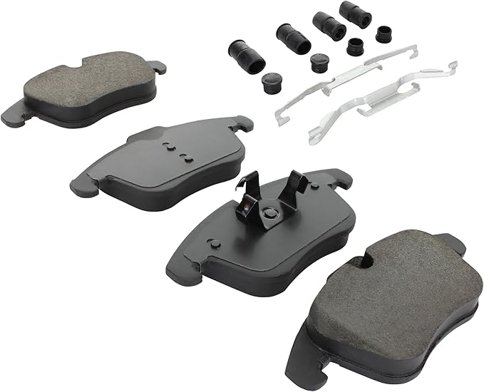 Premium Semi-Metallic Front Brake Pads (1001-1241M) Compatible with 2005-2018 Jaguar/Land Rover/Peugeot (207/207 Compact/3008/LR2/Range Rover Evoque/RCZ/S-Type/Vanden Plas/XF/XJ/XJ8/XK)