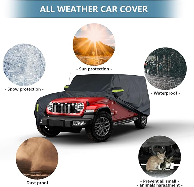 7 Layers Heavy Duty SUV Car Cover Fit for Toyota RAV4 (2006-2025), Waterproof, Tear & UV Resistant, Outdoor Full Car Cover with Storage Bag, Windproof Sun Rain UV Dust Snow Protection
