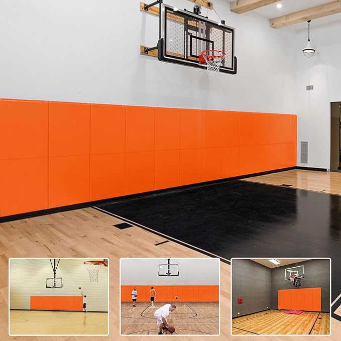 PROGOAL 2"/4" Thick Foam Protection Wall Pad，Gym Basketball-Court Protectors，Durable Waterproof Padding for Wall-Mounted Basketball Hoops(60" L x 20" W)…