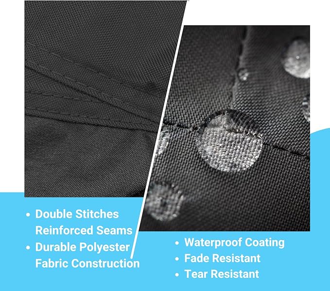 Deluxe Motorcycle Cover, Waterproof All Weather Outdoor Protection Universal Motorcycle Cover, Fade & Tear Proof Polyester fits Motorbike up to 90" L