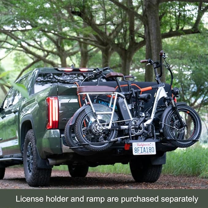HYPERAX 2024 Volt 2 -E Bike Hitch Mounted Platform Style 2 Bikes Carrier for Car, SUV, Trucks, Sedan, Tilting e-Bike Rack for Hitch Fits Up to 2 X 80 lbs Bike with Up to 5" - NO RV USE!